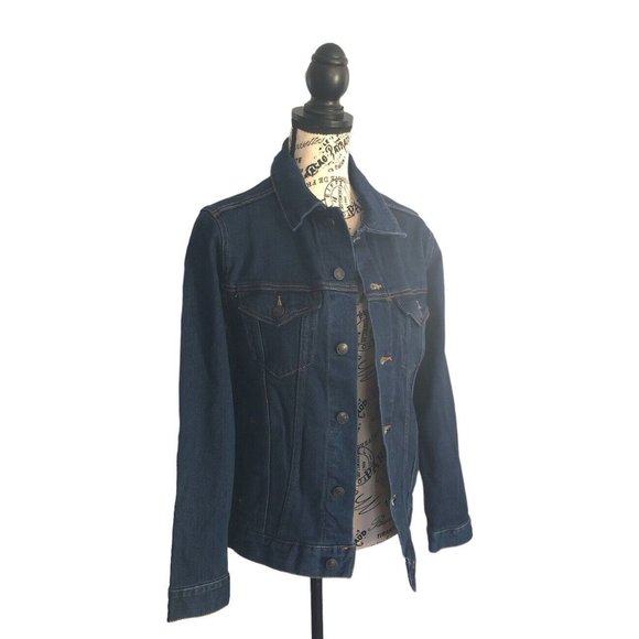 JIM BEAM Women's Dark Denim Size S 99% Cotton 1% Spandex Button Jean Jacket - Picture 1 of 15